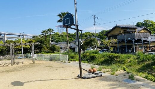 瀬戸大橋記念公園 バスケットボールが出来るゴールで遊ぶ
