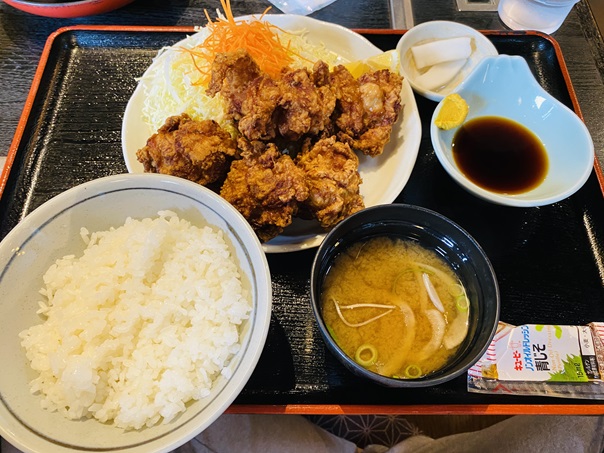 田子作おいしい広場店　鶏唐揚げ定食
