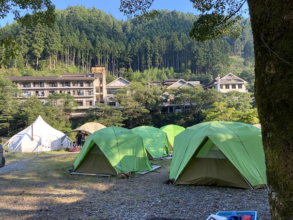 月ヶ谷温泉キャンプ場　キャンプ　