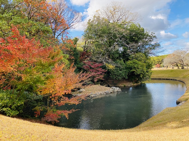 岡山後楽園　花交の池