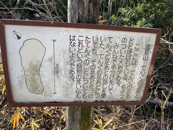 本島　天狗の足跡　説明