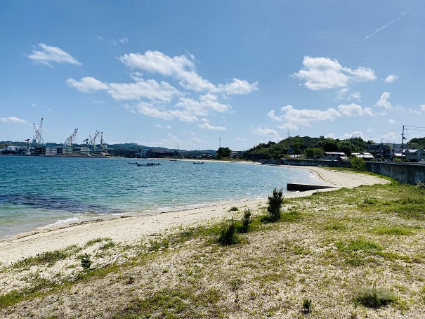 星の浦海浜公園造船と海の風景