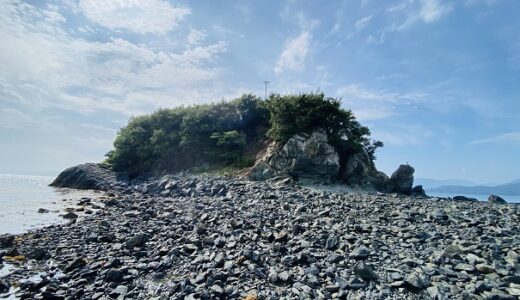 ねずみ島 トンボロ現象の島でアサリの潮干狩り 八幡浜市