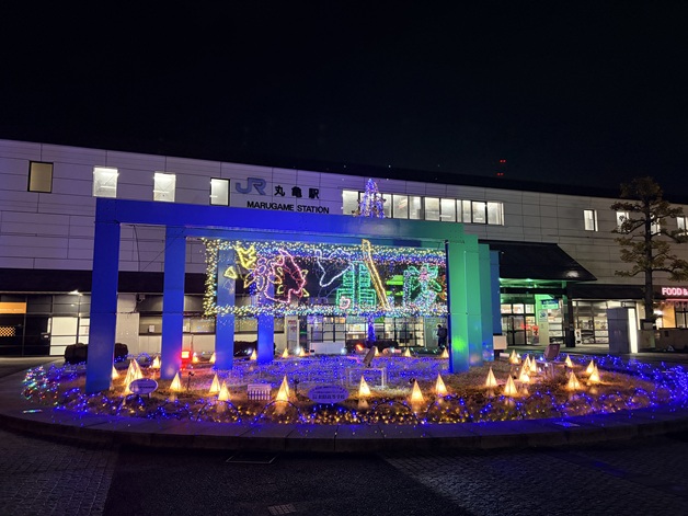 丸亀駅前ライトアップ　