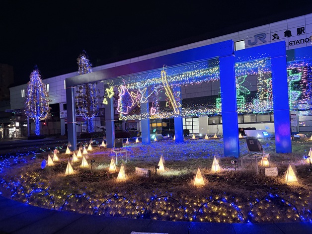 丸亀駅イルミネーション　全体
