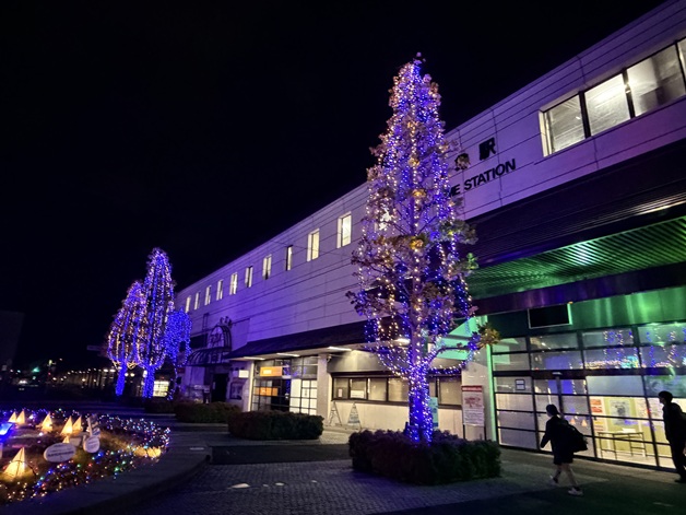 丸亀駅イルミネーション　木