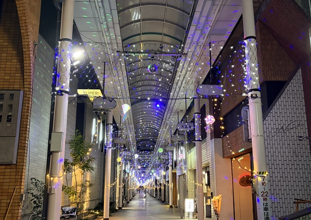 丸亀通町商店街イルミネーション　北側から