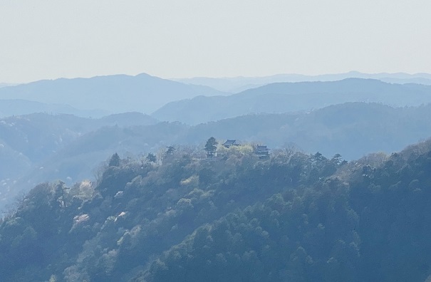 展望台から見た備中松山城　拡大