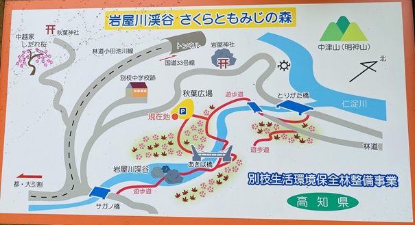 岩屋川渓谷　駐車場案内図