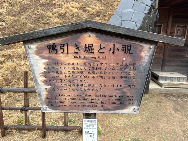栗林公園 鴨引き堀と小覗 看板