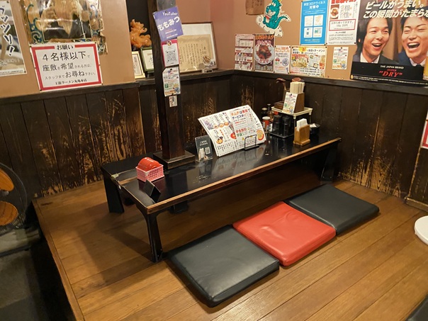王龍ラーメン 丸亀本店お座敷席