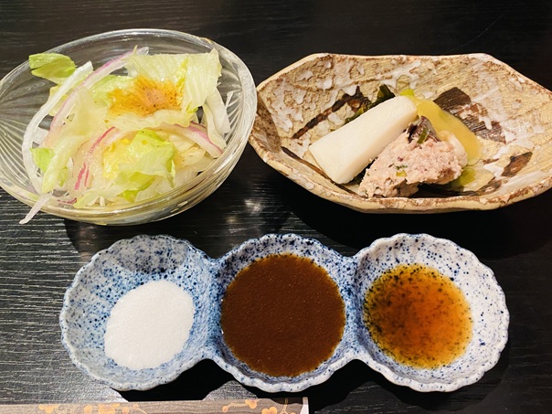 串揚げ くし彦　お通し　タレ