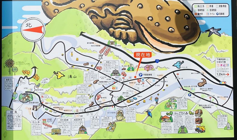 湯原温泉　案内マップ