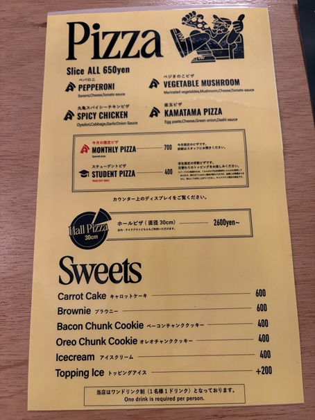 GOODLUCK GRANDPA PIZZA　メニュー1