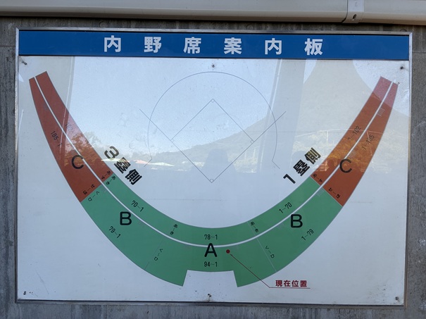レグザムスタジアム　内野席案内図